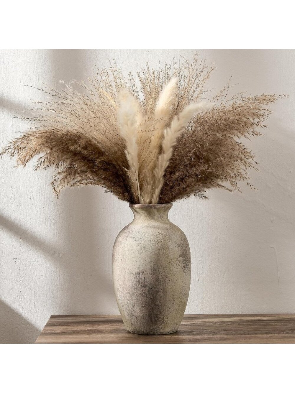 8.38" Rustic Terracotta Ceramic Vintage Flower Vase for Table Home Decoration